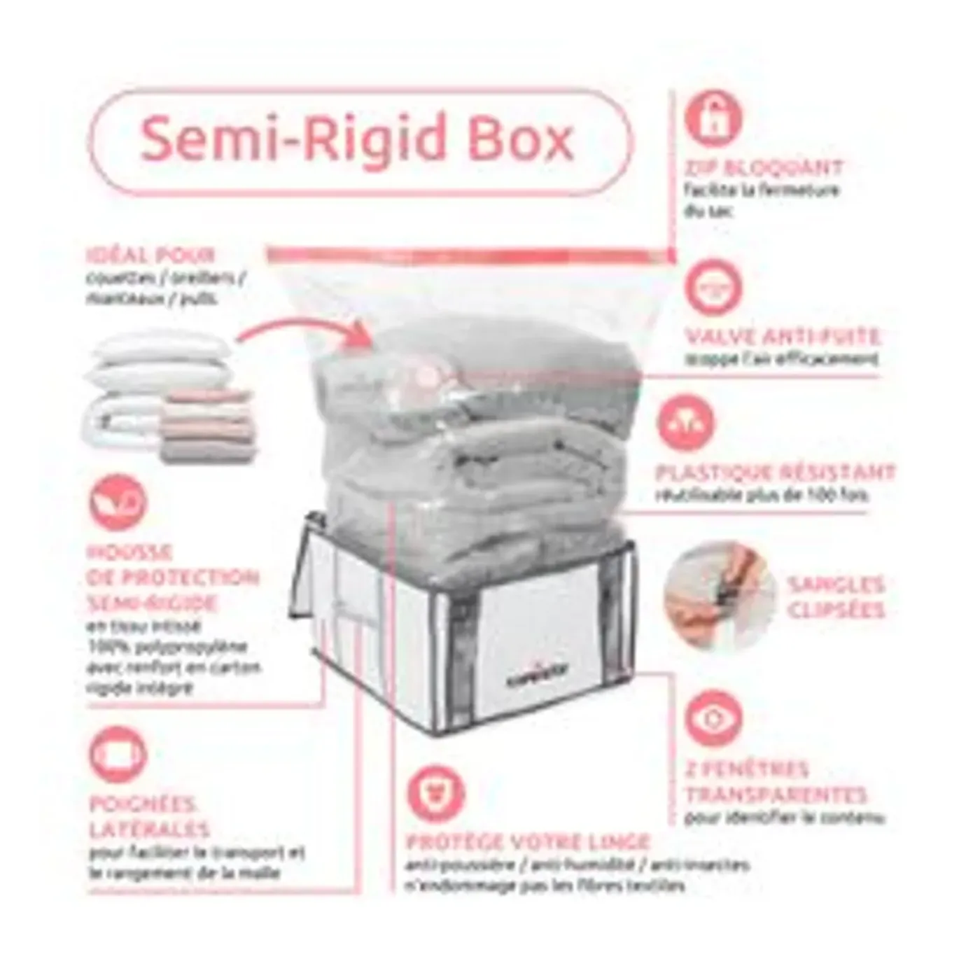 COMPACTOR Vacuümopbergzakken Life - semi-harde koffer, luchtdicht, voor dekbedden en linnengoed - 1 stuk