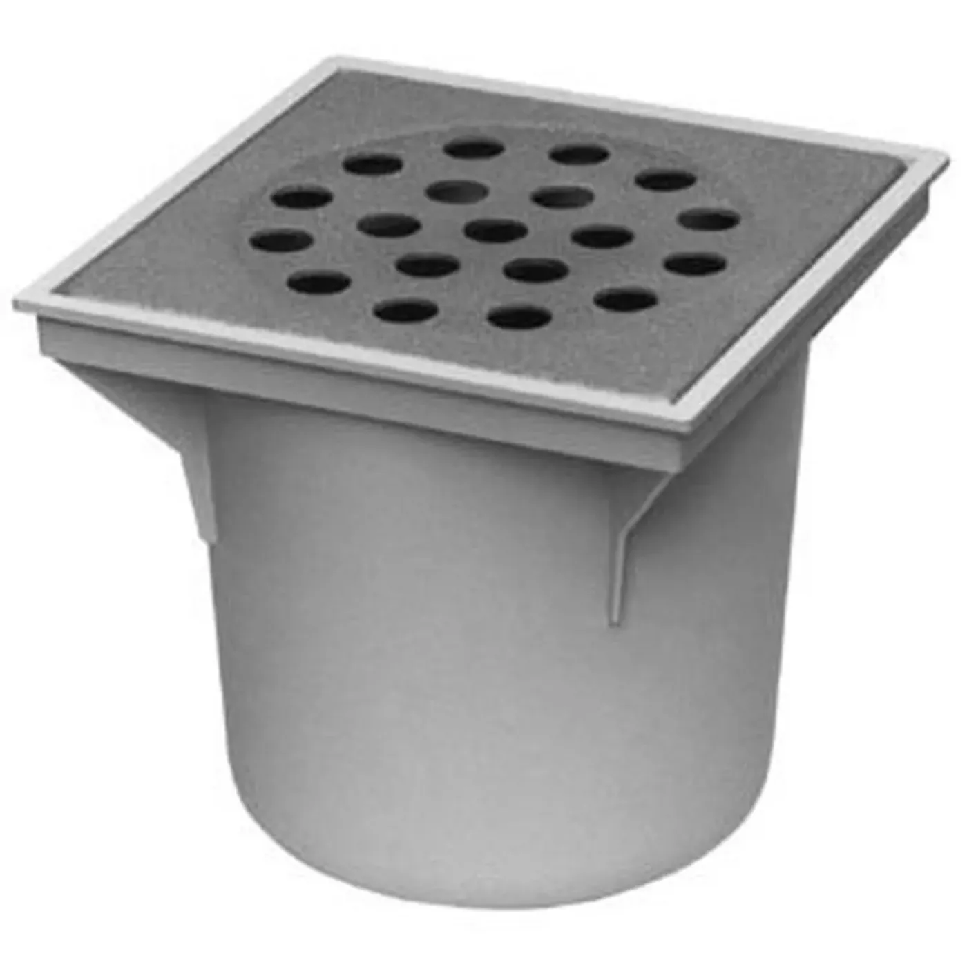 van den Berg Abs Vloerput Met Rooster 20x20 Onderuitlaat Rvs