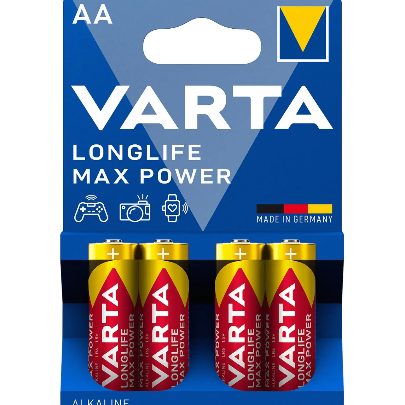 Varta alkaline batterij Longlife Max Power AA 4 st