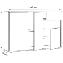 Vcm Dressoir Salia H. 74 X B. 110 X T. 33 Cm