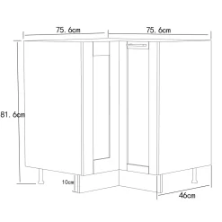 Vcm Onderkast Colura H. 82 X B. 76 X T. 76 Cm