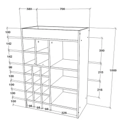 VCM Onderkast Esilo H. 100 X B. 70 X T. 38 Cm