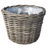 Vd Leeden Planten Of Bloemen Mand - Rond - Rotan - D25 X H22 Cm