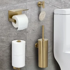 VDN Stainless Toiletaccessoireset goud 4-delig