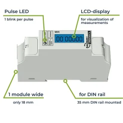 Velleman Energiemeter Din 1 Fase, Stroommeter, Kwh Meter Voor Din-railmontage