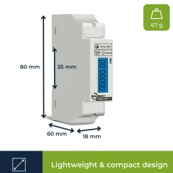 Velleman Energiemeter Din 1 Fase, Stroommeter, Kwh Meter Voor Din-railmontage