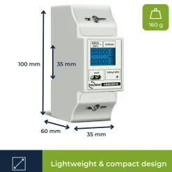 Velleman Energiemeter Din 1 Fase, Stroommeter, Kwh Meter Voor Din-railmontage