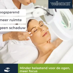 Velleman Loeplamp met klem, zwenkarm, aan/uit-schakelaar, Metaal