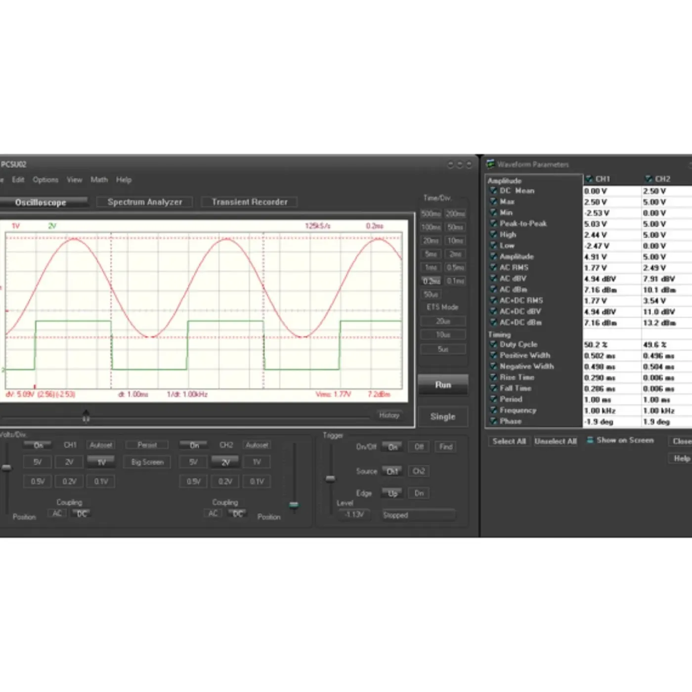 Velleman Pcsu02 Mini-oscilloscoop 2 Kanalen Usb Voor Pc-gebruik