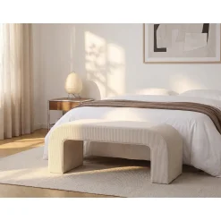 Vente-unique Bankje Calvelo Beige - L 110cm X B 41cm X H 46cm