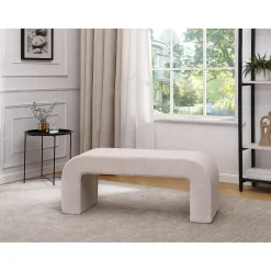 Vente-unique Bankje Calvelo Beige - L 110cm X B 41cm X H 46cm