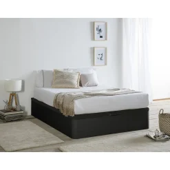 Vente-unique Bedbodem Met Opbergruimte Hestia Zwart - L 200cm X B 120cm X H 30cm