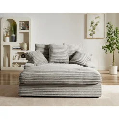 Vente-unique Chaise Longue Zonder Slaapgedeelte Esarto Grijs - L 163cm X B 168cm X H 95cm