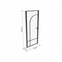 Vente-unique Deur Blok Closida Zwart - L 73cm X B 3.5cm X H 204cm