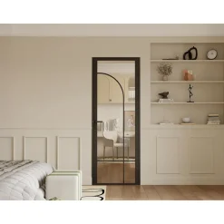 Vente-unique Deur Blok Closida Zwart - L 73cm X B 3.5cm X H 204cm