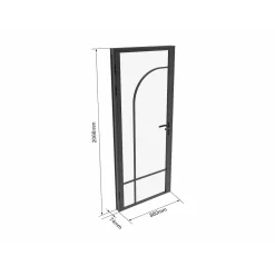 Vente-unique Deur Blok Closida Zwart - L 73cm X B 3.5cm X H 204cm