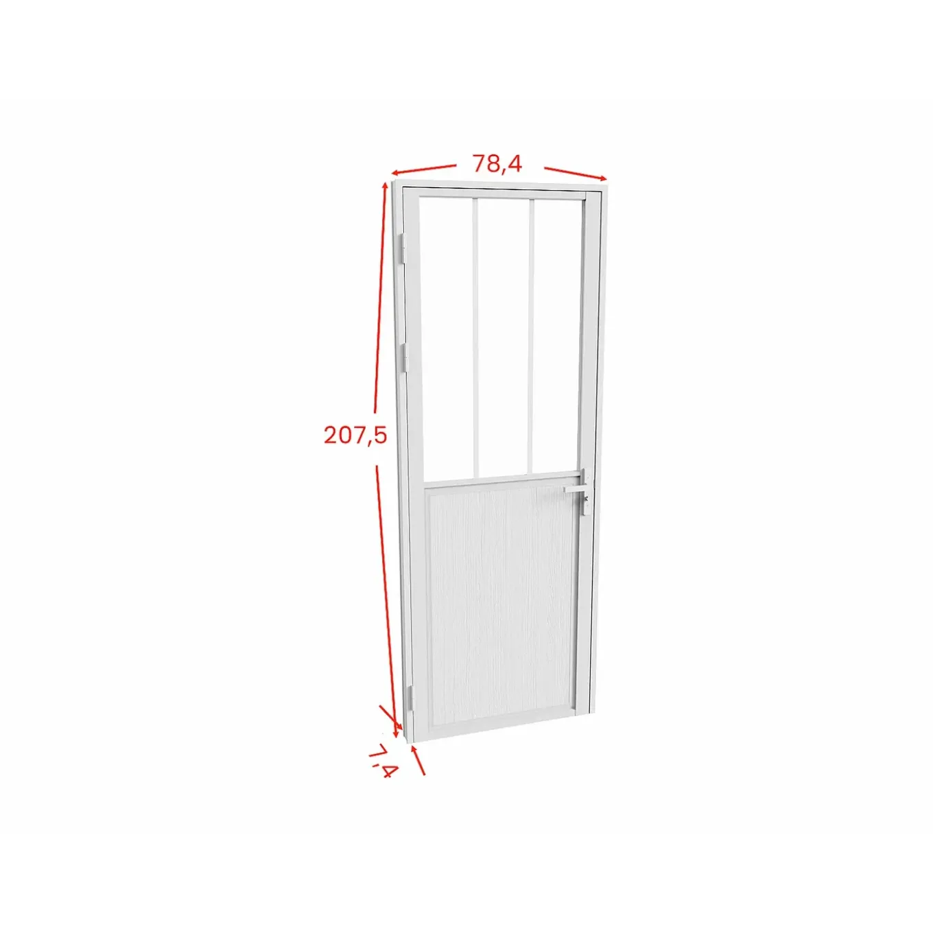 Vente-unique Deur Blok Ermelo Wit - L 73cm X B 3.5cm X H 204cm