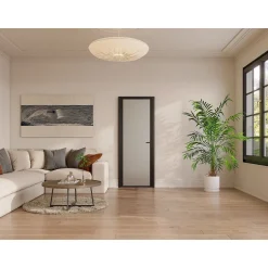 Vente-unique Deur Blok Loxton Zwart - L 93cm X B 3.5cm X H 204cm