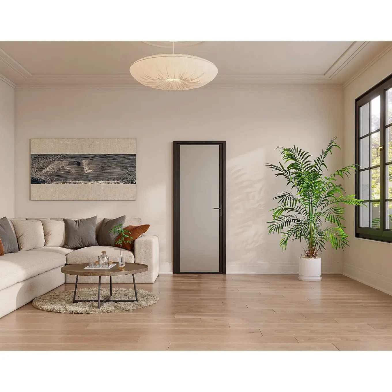 Vente-unique Deur Blok Loxton Zwart - L 83cm X B 3.5cm X H 204cm