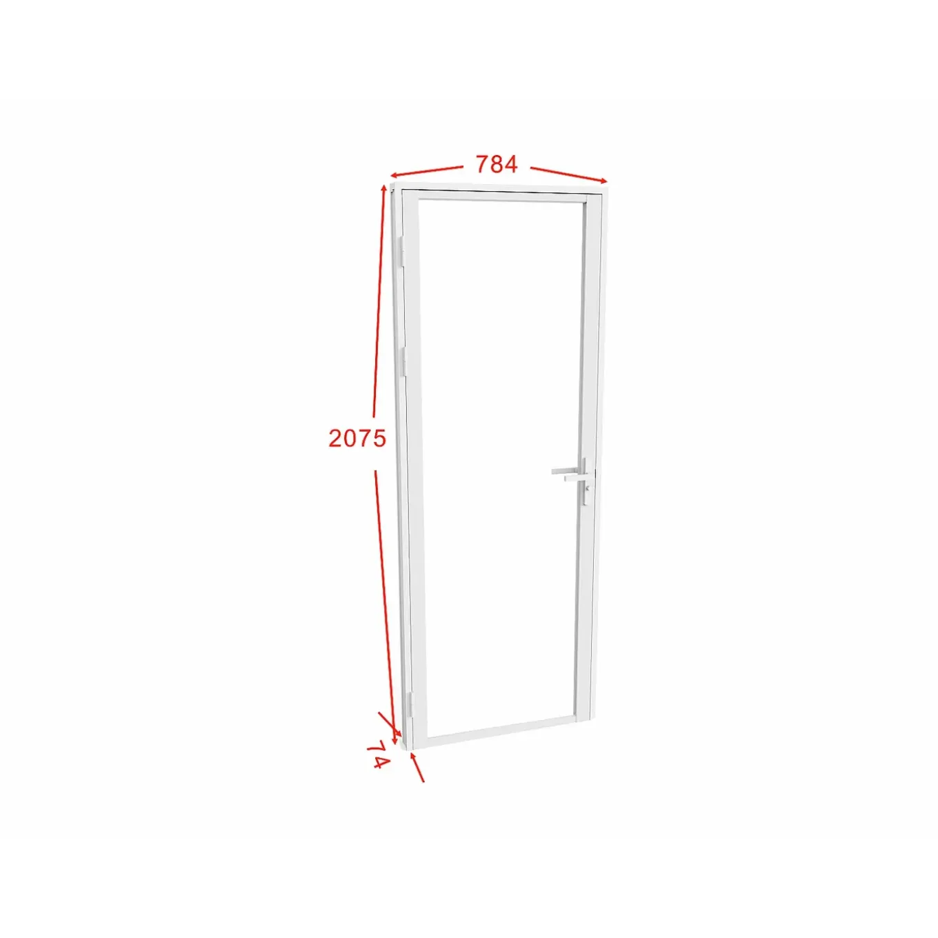 Vente-unique Deur Blok Loxton Wit - L 73cm X B 3.5cm X H 204cm