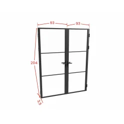 Vente-unique Deur Blok Maseru Zwart - L 93cm X B 3.5cm X H 204cm