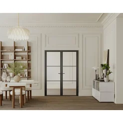Vente-unique Deur Blok Maseru Zwart - L 93cm X B 3.5cm X H 204cm