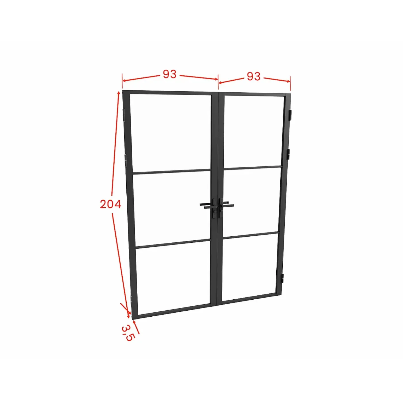 Vente-unique Deur Blok Maseru Zwart - L 93cm X B 3.5cm X H 204cm