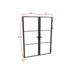 Vente-unique Deur Blok Maseru Zwart - L 83cm X B 3.5cm X H 204cm