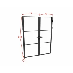 Vente-unique Deur Blok Maseru Zwart - L 73cm X B 3.5cm X H 204cm