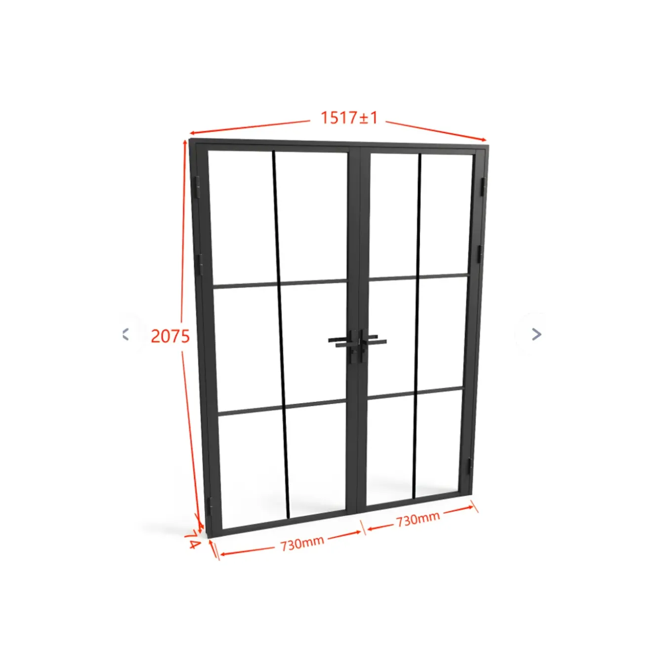 Vente-unique Deur Blok Maseru Zwart - L 73cm X B 3.5cm X H 204cm