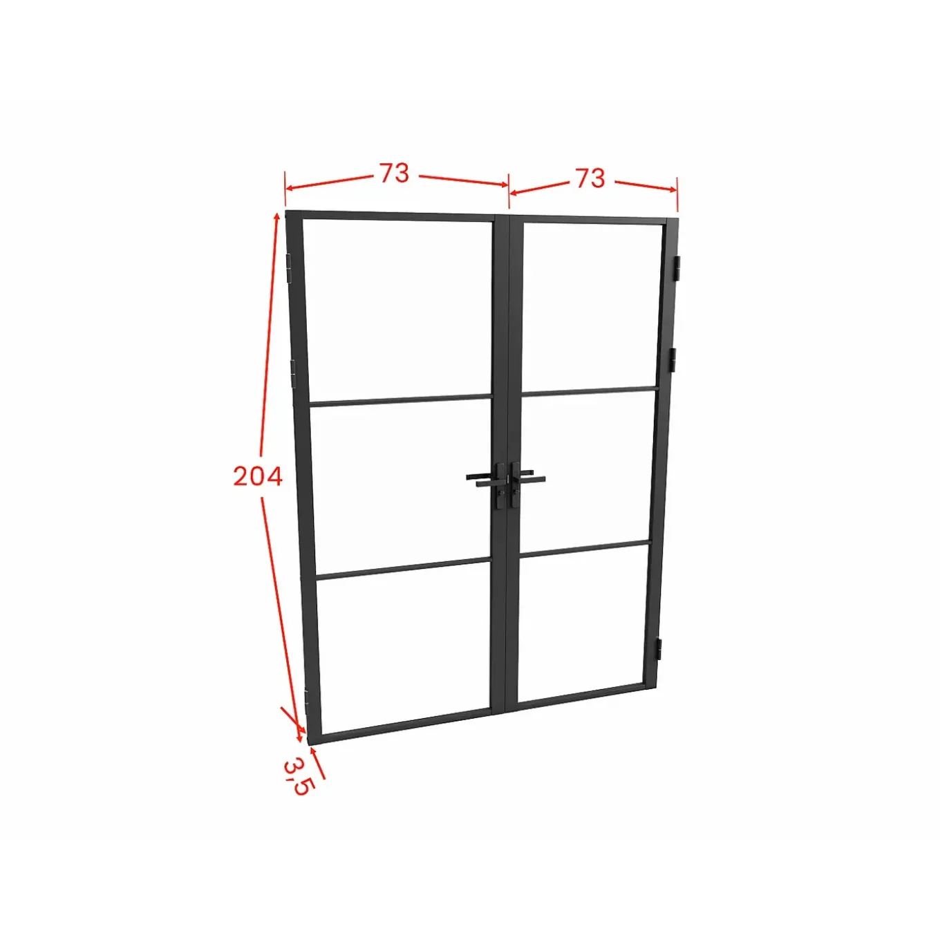Vente-unique Deur Blok Maseru Zwart - L 73cm X B 3.5cm X H 204cm