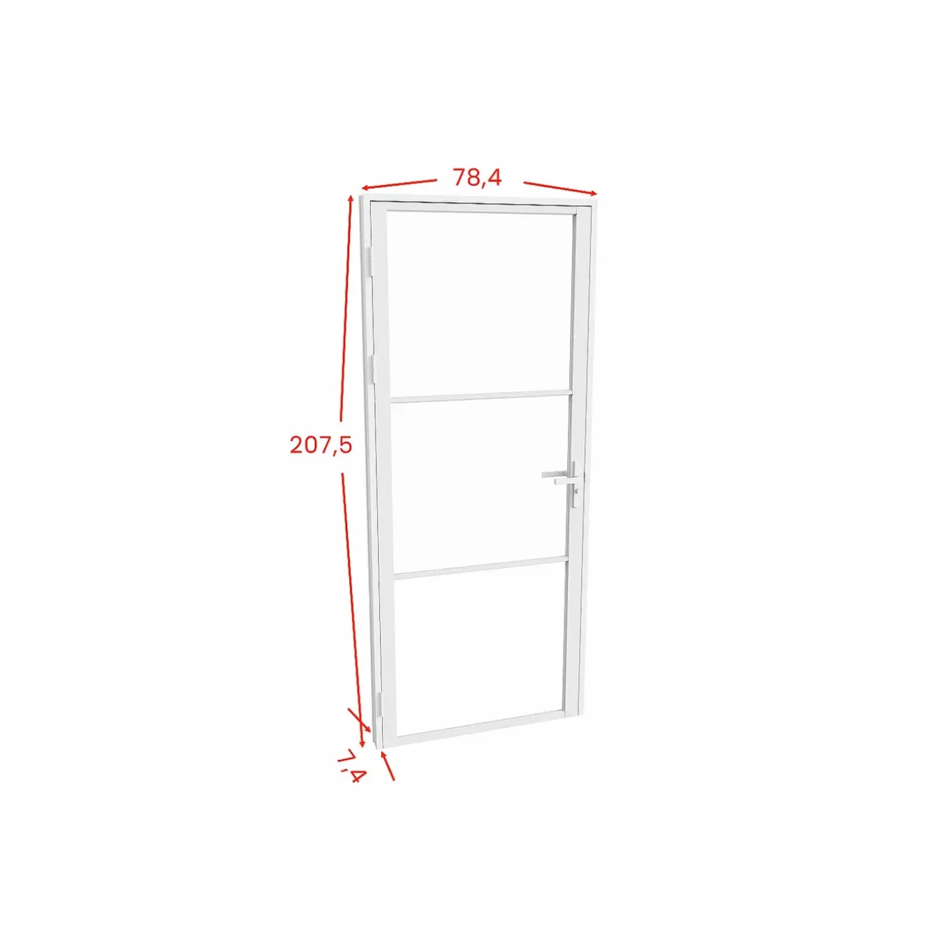 Vente-unique Deur Blok Maseru Wit - L 73cm X B 3.5cm X H 204cm