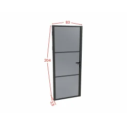 Vente-unique Deur Blok Maseru Zwart - L 83cm X B 3.5cm X H 204cm