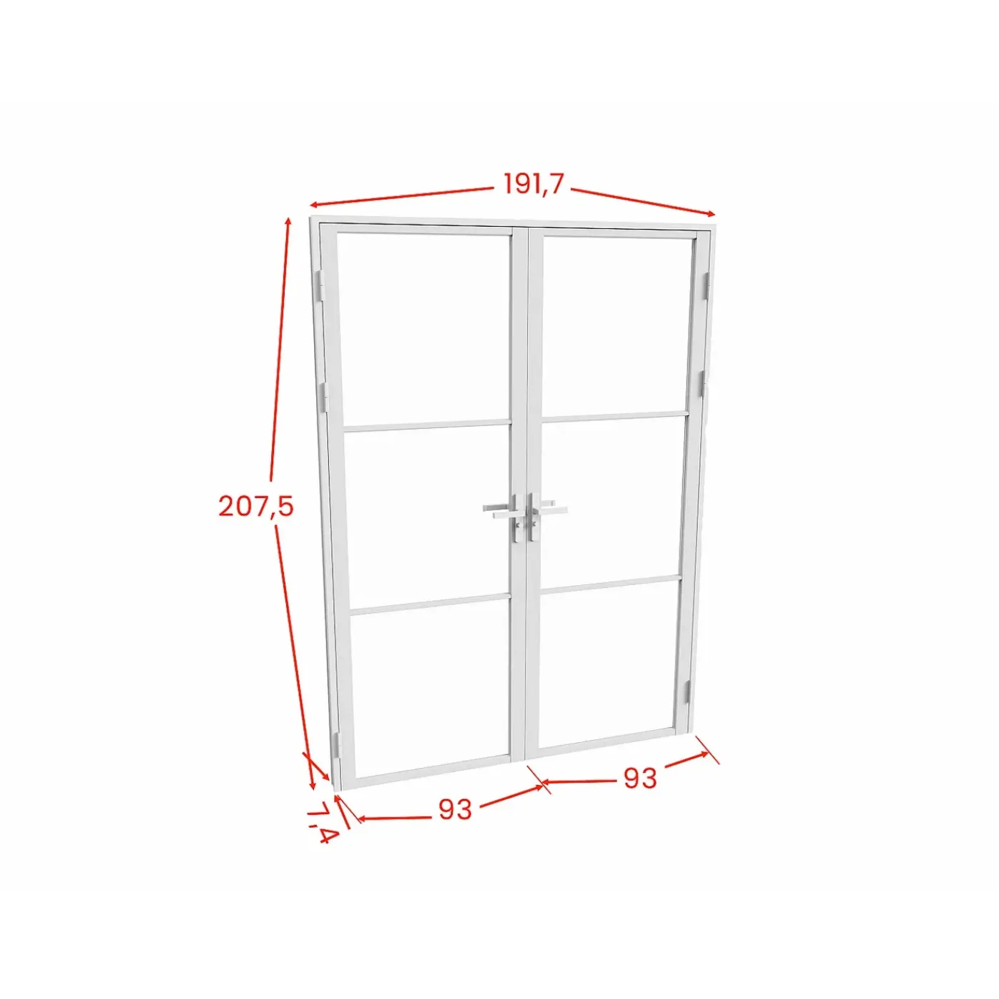 Vente-unique Deur Blok Maseru Wit - L 93cm X B 3.5cm X H 204cm