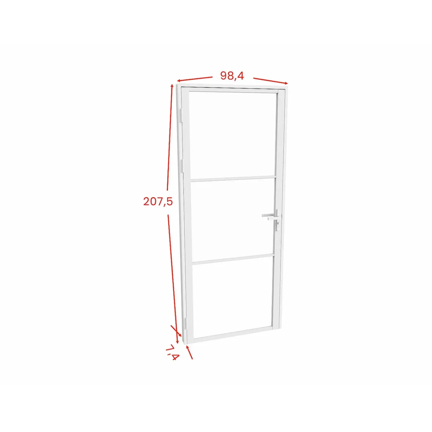 Vente-unique Deur Blok Maseru Wit - L 93cm X B 3.5cm X H 204cm