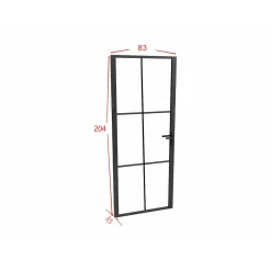 Vente-unique Deur Blok Seroto Zwart - L 83cm X B 3.5cm X H 204cm