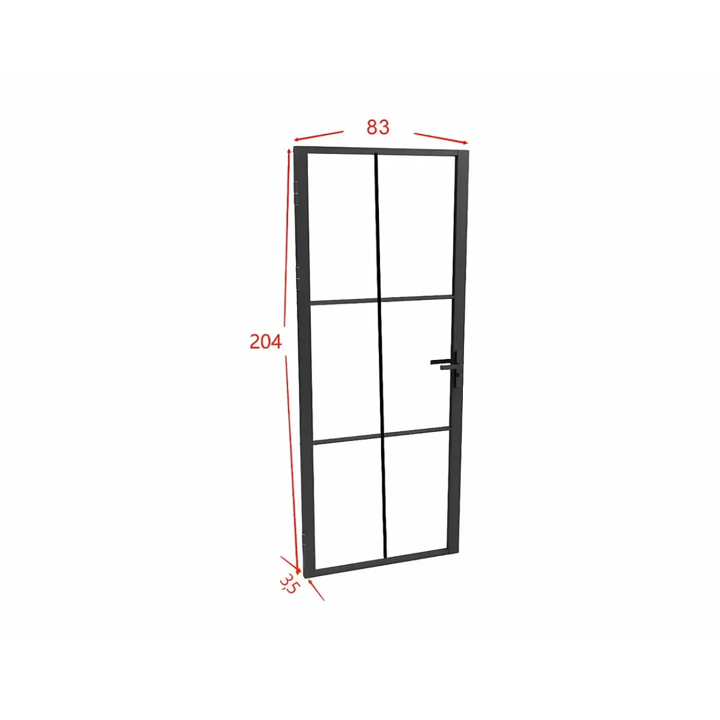 Vente-unique Deur Blok Seroto Zwart - L 83cm X B 3.5cm X H 204cm