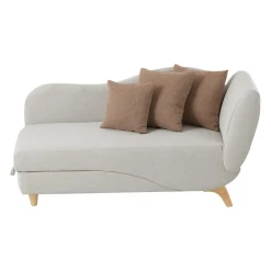 Vente-unique Eenpersoons Slaapbank Penelope Beige Links - L 160cm X B 80cm X H 81cm