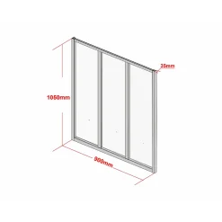Vente-unique Glazen Binnenraam Bayview Zwart - L 90cm X B 3.5cm X H 105cm