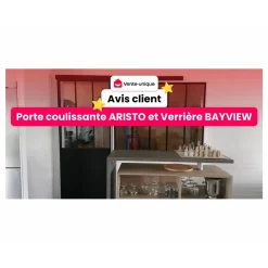 Vente-unique Glazen Binnenraam Bayview Zwart - L 180cm X B 3.5cm X H 105cm
