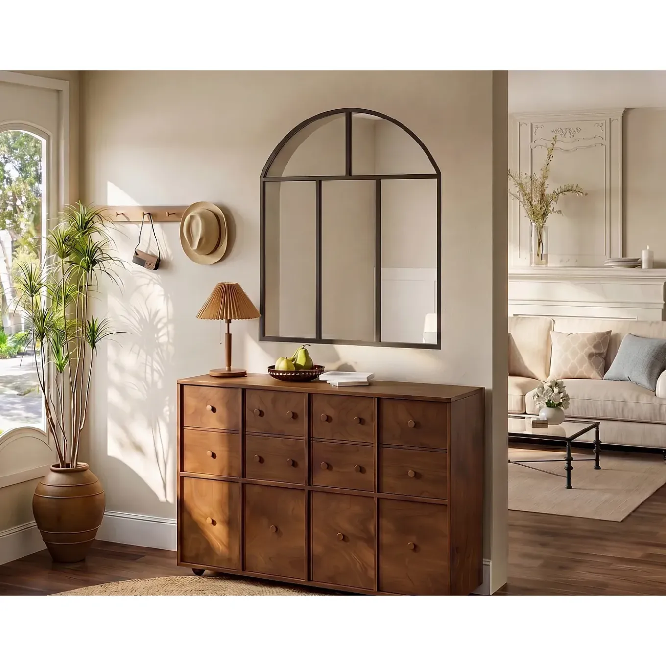 Vente-unique Glazen Binnenraam Arluna Zwart - L 90cm X B 3.5cm X H 105cm