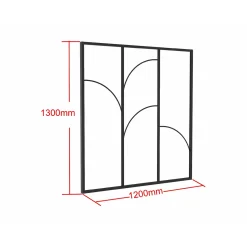 Vente-unique Glazen Binnenraam Olena Zwart - L 120cm X B 3.5cm X H 130cm