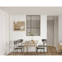 Vente-unique Glazen Binnenraam Toniba Zwart - L 90cm X B 3.5cm X H 130cm
