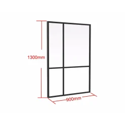 Vente-unique Glazen Binnenraam Toniba Zwart - L 90cm X B 3.5cm X H 130cm