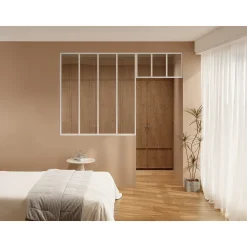 Vente-unique Glazen Binnenraam Bayview Wit - L 120cm X B 3.5cm X H 130cm