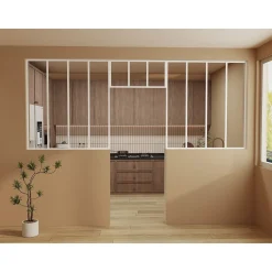 Vente-unique Glazen Binnenraam Bayview Wit - L 4.2cm X B 2.2cm X H 40cm
