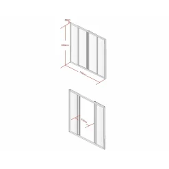 Vente-unique Glazen Binnenraam Ravena Zwart - L 120cm X B 3.5cm X H 105cm