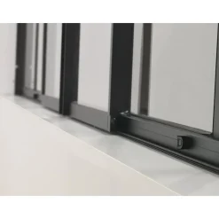 Vente-unique Glazen Binnenraam Ravena Zwart - L 120cm X B 3.5cm X H 105cm