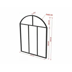 Vente-unique Glazen Binnenraam Arluna Zwart - L 90cm X B 3.5cm X H 130cm
