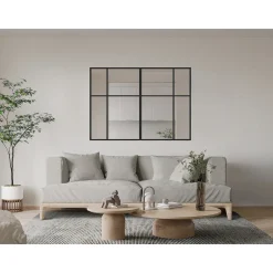 Vente-unique Glazen Binnenraam Toniba Zwart - L 180cm X B 3.5cm X H 130cm